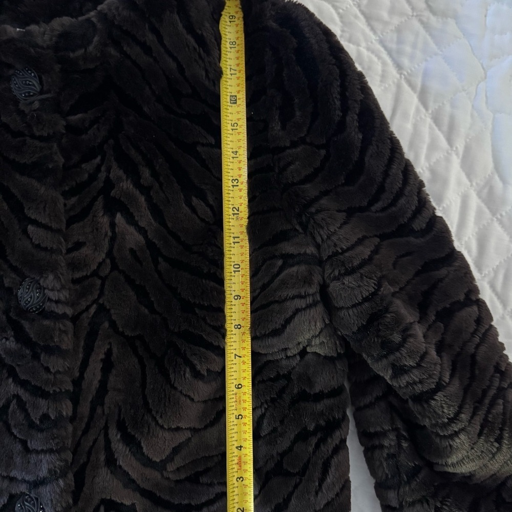 Vintage Boxy Handmade Faux Fur Zebra Print Jacket - Picture 6 of 13